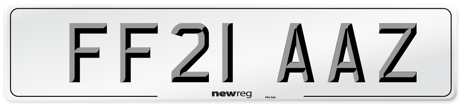 FF21 AAZ Number Plate from New Reg